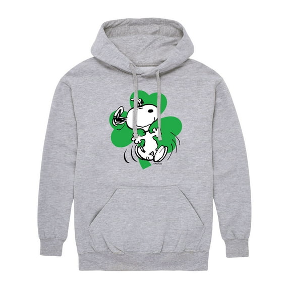 Peanuts - St. Patrick's Day with Snoopy - Men's Pullover Hooded Fleece Sweatshirt