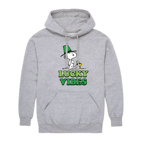 Peanuts - St. Patrick's Day with Snoopy - Men's Pullover Hooded Fleece Sweatshirt