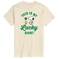 thumbnail image 1 of Peanuts - St. Patrick's Day with Snoopy - Men's Short Sleeve Graphic T-Shirt, 1 of 5
