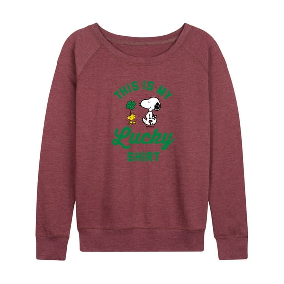 Peanuts - St. Patrick's Day with Snoopy - Women's Lightweight French Terry Long Sleeve Shirt