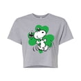thumbnail image 1 of Peanuts - St. Patrick's Snoopy Clover - Juniors Cropped Graphic T-Shirt, 1 of 5