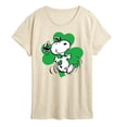 thumbnail image 1 of Peanuts - St. Patrick's Snoopy Clover - Women's Short Sleeve Graphic T-Shirt, 1 of 5