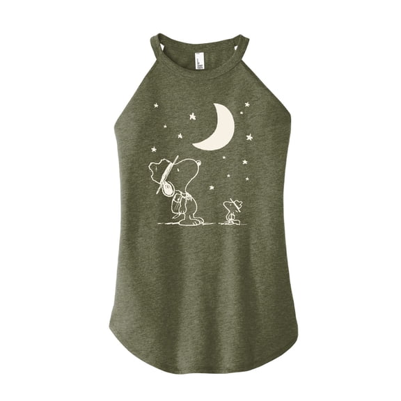 Peanuts - Star Gazing - Juniors High Neck Tank Top