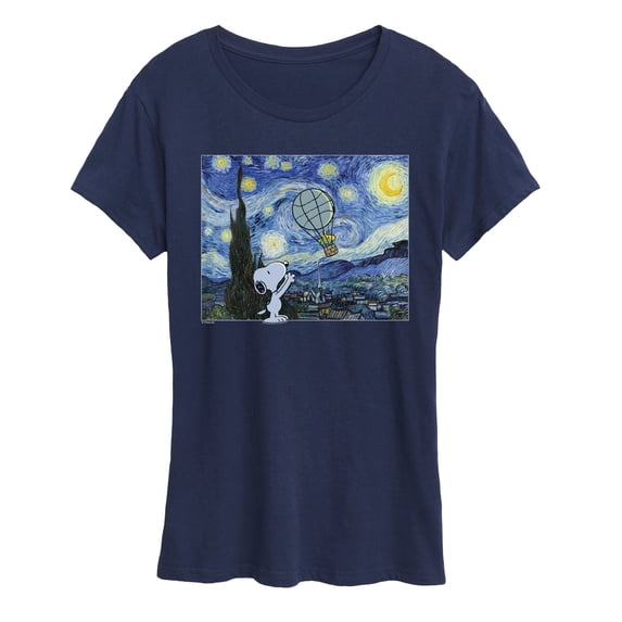 Peanuts - Starry Night - Women's Short Sleeve Graphic T-Shirt