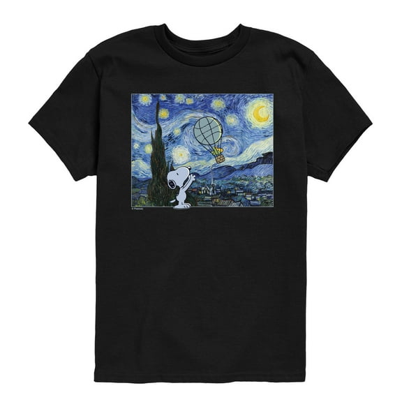 Peanuts - Peanuts Starry Night - Youth Boys Short Sleeve Graphic T-Shirt