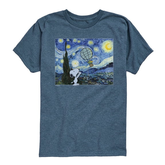 Peanuts - Peanuts Starry Night - Youth Boys Short Sleeve Graphic T-Shirt