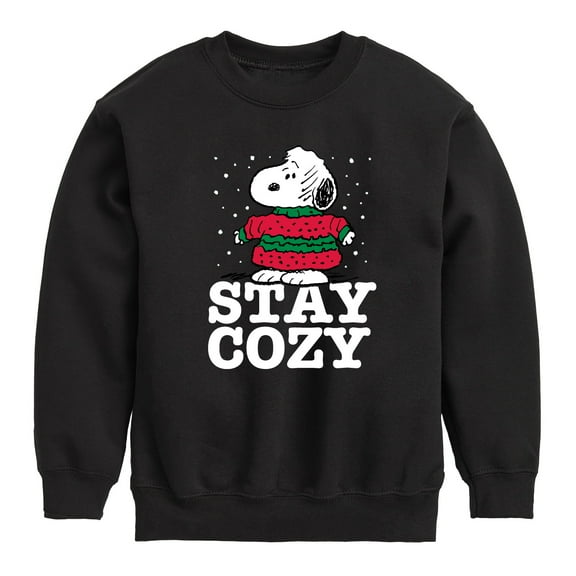 Peanuts - Stay Cozy - Toddler & Youth Crewneck Fleece Sweatshirt