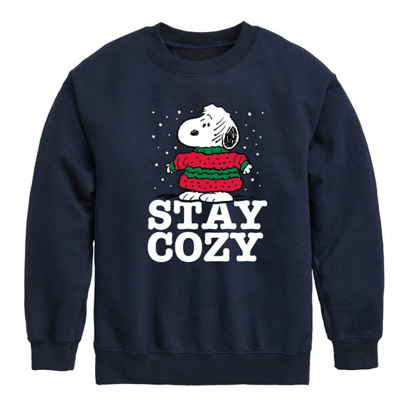 Peanuts - Stay Cozy - Toddler & Youth Crewneck Fleece Sweatshirt