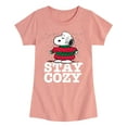 thumbnail image 1 of Peanuts - Stay Cozy - Toddler & Youth Girls Short Sleeve Graphic T-Shirt, 1 of 5
