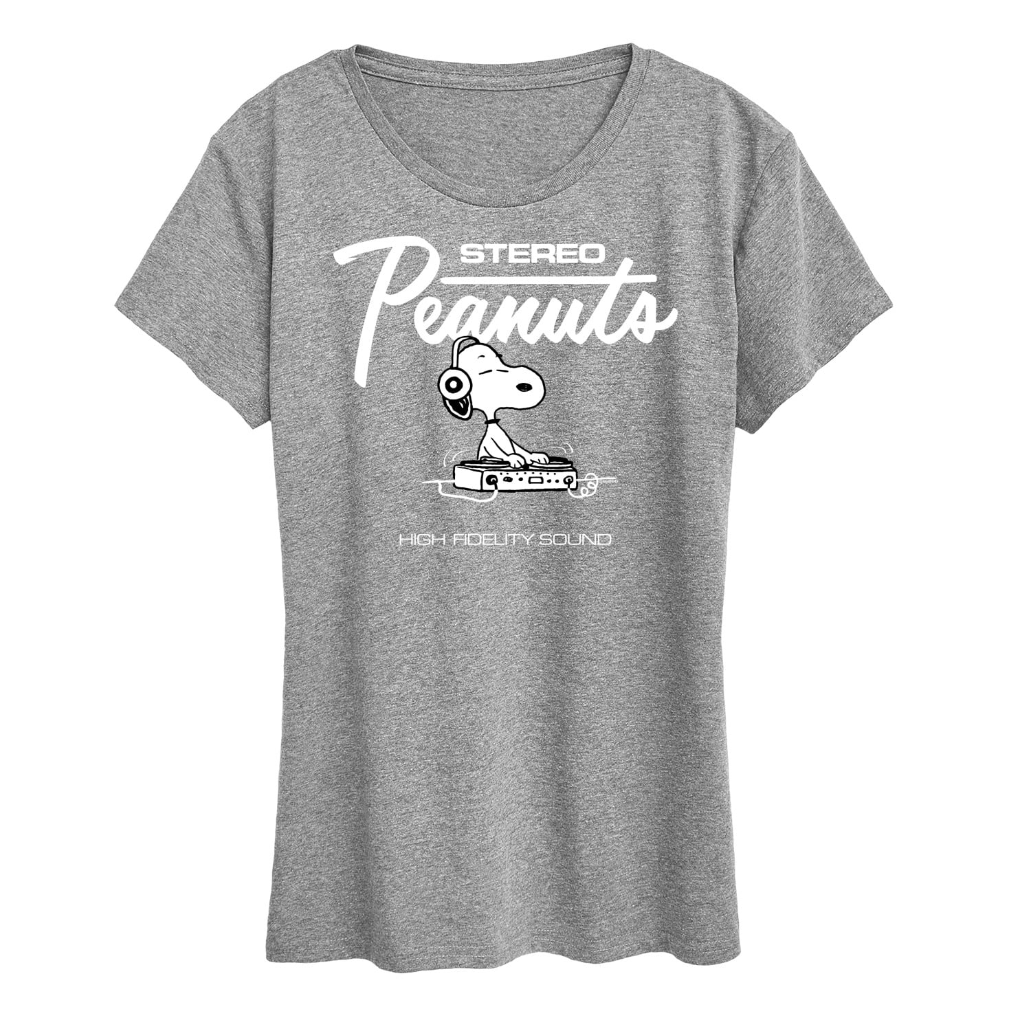 Peanuts - Stereo Snoopy Dj - Women's Short Sleeve Graphic T Peanuts - Stereo Snoopy Dj - Women's Short Sleeve Graphic T