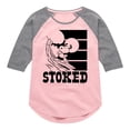thumbnail image 1 of Peanuts - Stoked - Toddler And Youth Girls Raglan Graphic T-Shirt, 1 of 5