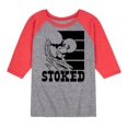 thumbnail image 1 of Peanuts - Stoked - Toddler And Youth Raglan Graphic T-Shirt, 1 of 7