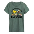 thumbnail image 1 of Peanuts - Stop and Smell the Flowers - Women's Short Sleeve Graphic T-Shirt, 1 of 5