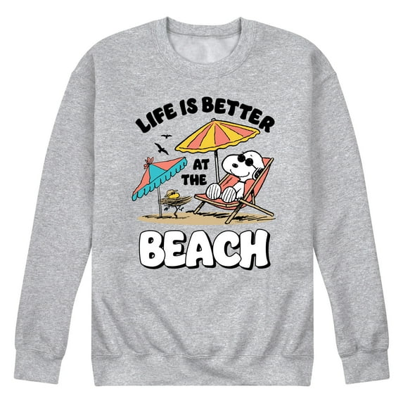 Peanuts - Summer Edition - Life is Better at the Beach - Men's Crew Neck Fleece Pullover