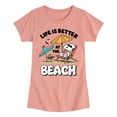 thumbnail image 1 of Peanuts - Summer Edition - Life is Better at the Beach - Toddler & Youth Girls Short Sleeve Graphic T-Shirt, 1 of 6