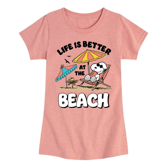 Peanuts - Summer Edition - Life is Better at the Beach - Toddler & Youth Girls Short Sleeve Graphic T-Shirt