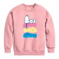 thumbnail image 1 of Peanuts - Summer Edition - Snoopy & Flip Flops - Toddler & Youth Crewneck Fleece Sweatshirt, 1 of 4