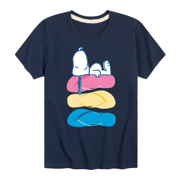 Peanuts - Summer Edition - Snoopy & Flip Flops - Toddler & Youth Short Sleeve Graphic T-Shirt