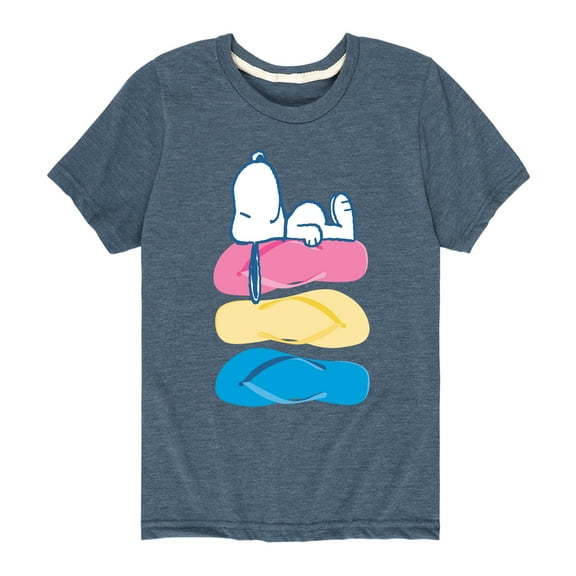 Peanuts - Summer Edition - Snoopy & Flip Flops - Toddler & Youth Short Sleeve Graphic T-Shirt
