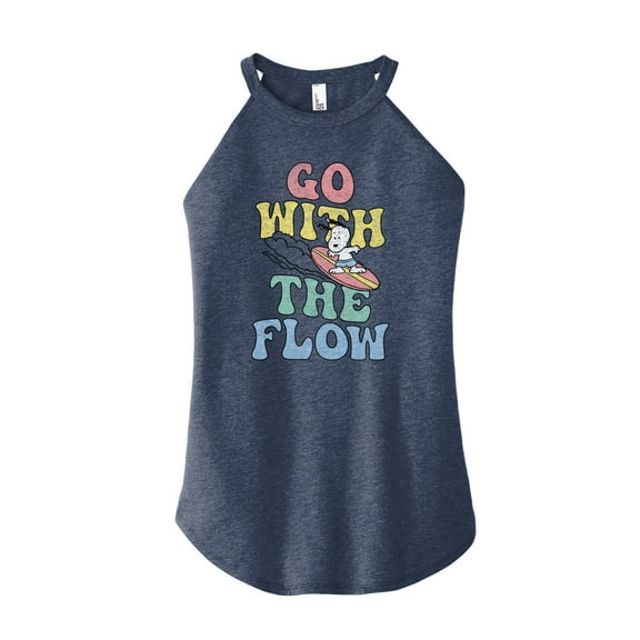 Peanuts - Summer Edition - Snoopy - Go with the Flow - Juniors High Neck Tank Top