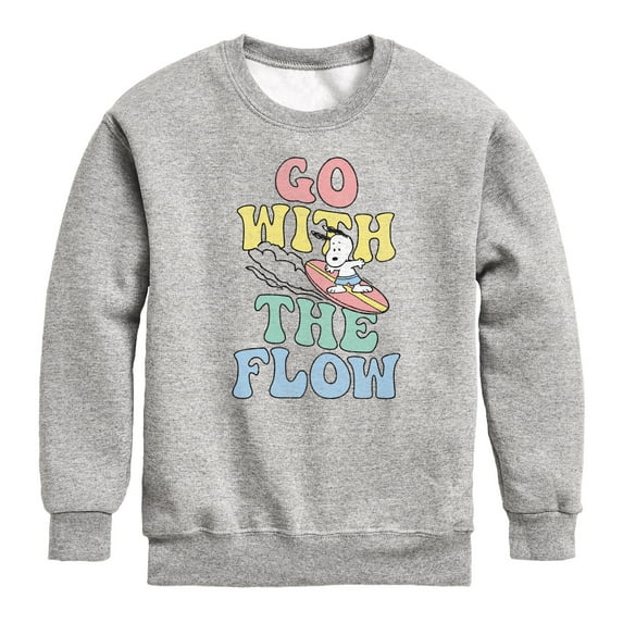Peanuts - Summer Edition - Snoopy - Go with the Flow - Toddler & Youth Crewneck Fleece Sweatshirt