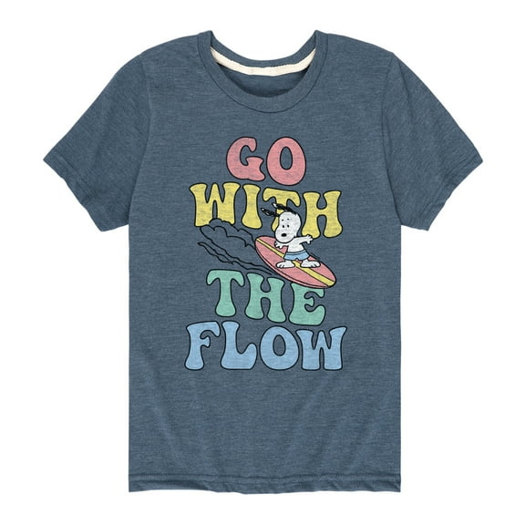 Peanuts - Summer Edition - Snoopy - Go with the Flow - Toddler & Youth Short Sleeve Graphic T-Shirt