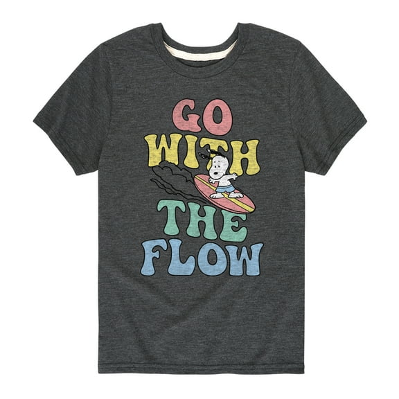Peanuts - Summer Edition - Snoopy - Go with the Flow - Toddler & Youth Short Sleeve Graphic T-Shirt