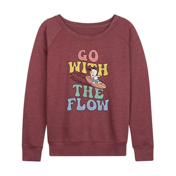 Peanuts - Summer Edition - Snoopy - Go with the Flow - Women's Lightweight French Terry Long Sleeve Shirt