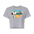 thumbnail image 1 of Peanuts - Summer Edition - Snoopy Hearts the Beach - Juniors Cropped Cotton Blend T-Shirt, 1 of 5