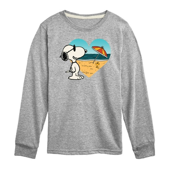 Peanuts - Summer Edition - Snoopy Hearts the Beach - Toddler & Youth Long Sleeve Graphic T-Shirt