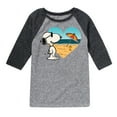 thumbnail image 1 of Peanuts - Summer Edition - Snoopy Hearts the Beach - Toddler & Youth Raglan Graphic T-Shirt, 1 of 5