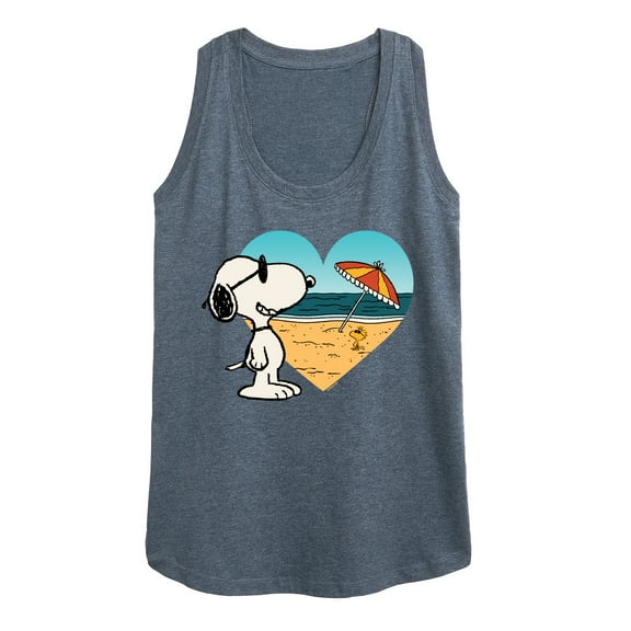 Peanuts - Summer Edition - Snoopy Hearts the Beach - Women's Racerback Tank Top