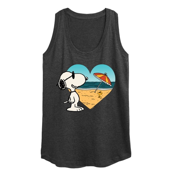Peanuts - Summer Edition - Snoopy Hearts the Beach - Women's Racerback Tank Top