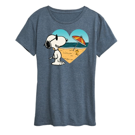 Peanuts - Summer Edition - Snoopy Hearts the Beach - Women's Short Sleeve Graphic T-Shirt