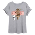 thumbnail image 1 of Peanuts - Summer Edition - Snoopy Looking for a Destination on Sign - Juniors Ideal Flowy Muscle T-Shirt, 1 of 5