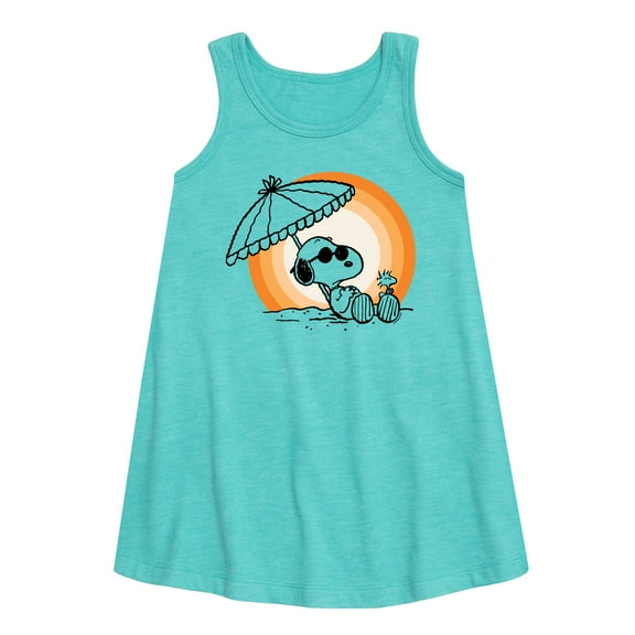 Peanuts - Summer Edition - Snoopy & Woodstock Relaxing - Toddler & Youth Girls A-line Dress