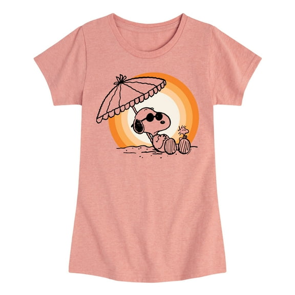 Peanuts - Summer Edition - Snoopy & Woodstock Relaxing - Toddler & Youth Girls Short Sleeve Graphic T-Shirt