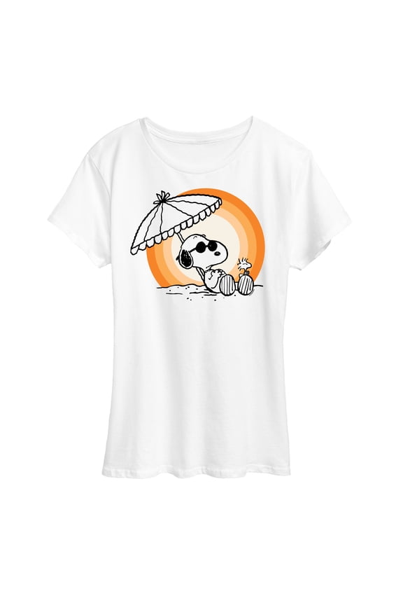 Peanuts - Summer Edition - Snoopy & Woodstock Relaxing - Women's Short Sleeve Graphic T-Shirt