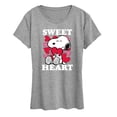 thumbnail image 1 of Peanuts - Sweet Heart Snoopy - Women's Short Sleeve Graphic T-Shirt, 1 of 5