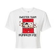 thumbnail image 1 of Peanuts - Sweeter Than Pumpkin Pie- Juniors Cropped Cotton Blend T-Shirt, 1 of 6