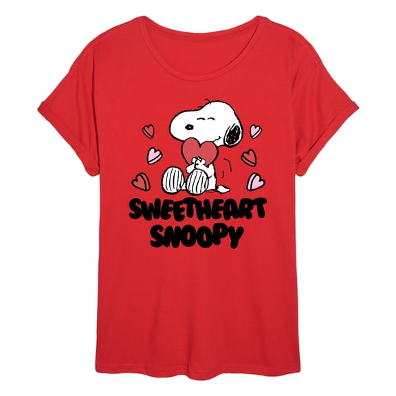 Peanuts - Sweetheart Snoopy - Juniors Oversized Graphic T-Shirt