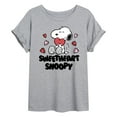 thumbnail image 1 of Peanuts - Sweetheart Snoopy - Juniors Oversized Graphic T-Shirt, 1 of 5