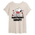 thumbnail image 1 of Peanuts - Sweetheart Snoopy - Juniors Oversized Graphic T-Shirt, 1 of 5