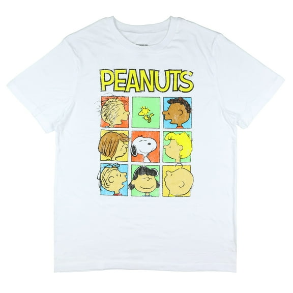 Peanuts T-Shirt Men's Boxed Character Grid Design Graphic Print Adult Tee