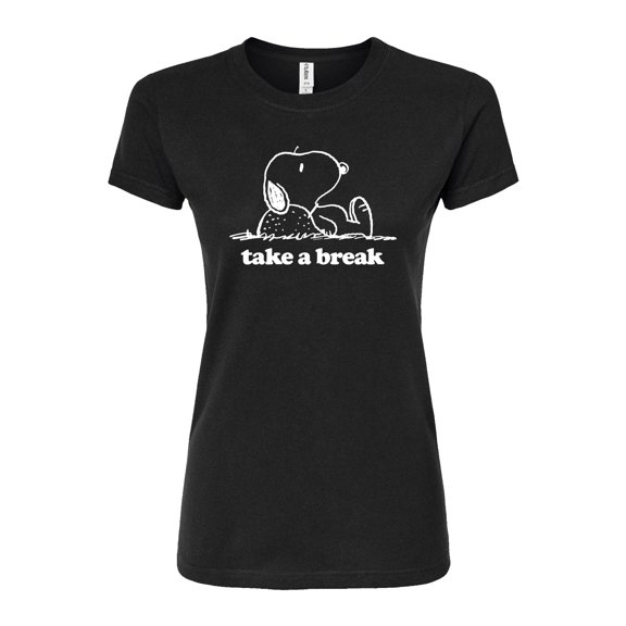 Peanuts - Take A Break - Juniors Fitted Graphic T-Shirt