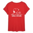 thumbnail image 1 of Peanuts - Take A Break - Juniors Ideal Flowy Muscle T-Shirt, 1 of 5