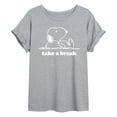 thumbnail image 1 of Peanuts - Take A Break - Juniors Ideal Flowy Muscle T-Shirt, 1 of 6