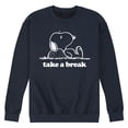 thumbnail image 1 of Peanuts - Take A Break - Men's Crew Neck Fleece Pullover, 1 of 6