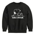 thumbnail image 1 of Peanuts - Take A Break - Toddler & Youth Crewneck Fleece Sweatshirt, 1 of 6