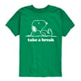 thumbnail image 1 of Peanuts - Take A Break - Toddler & Youth Short Sleeve Graphic T-Shirt, 1 of 6